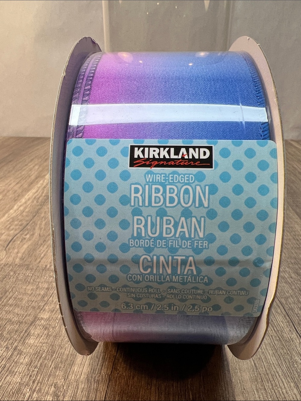 Kirkland Signature Ombre Pink Purple Blue Wired Ribbon